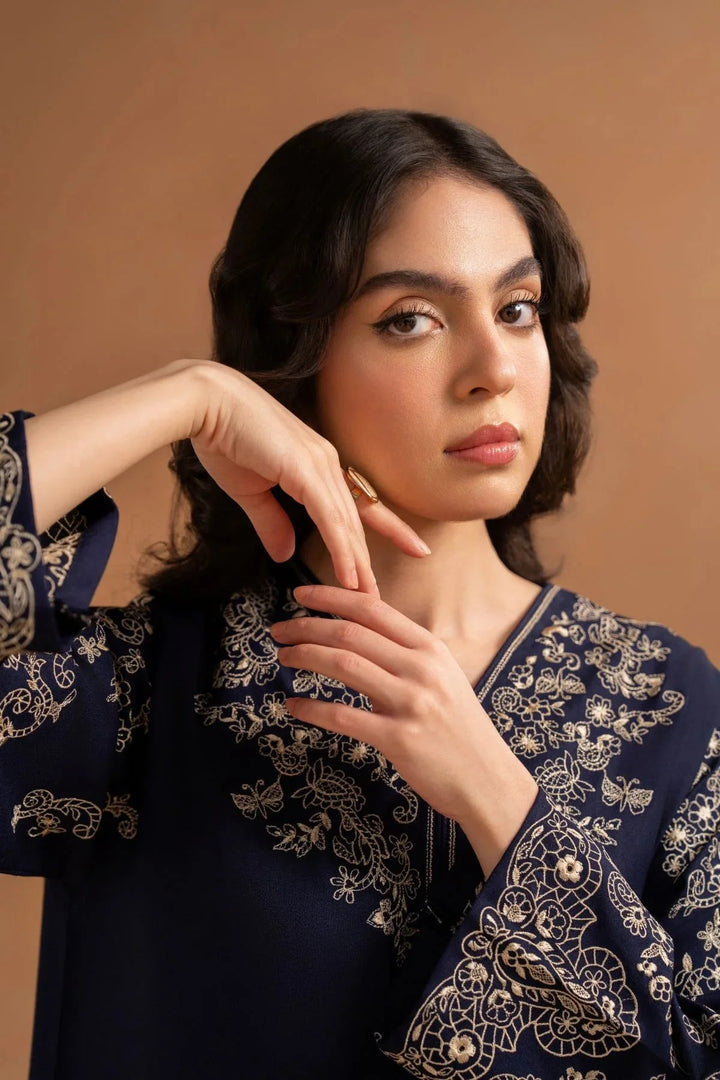 Dark Navy Stitched 2pc - Sajfi Closet