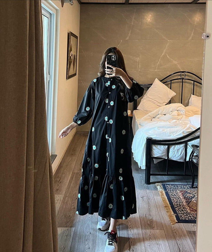 Frock Flora Embroided Winter - Sajfi Closet