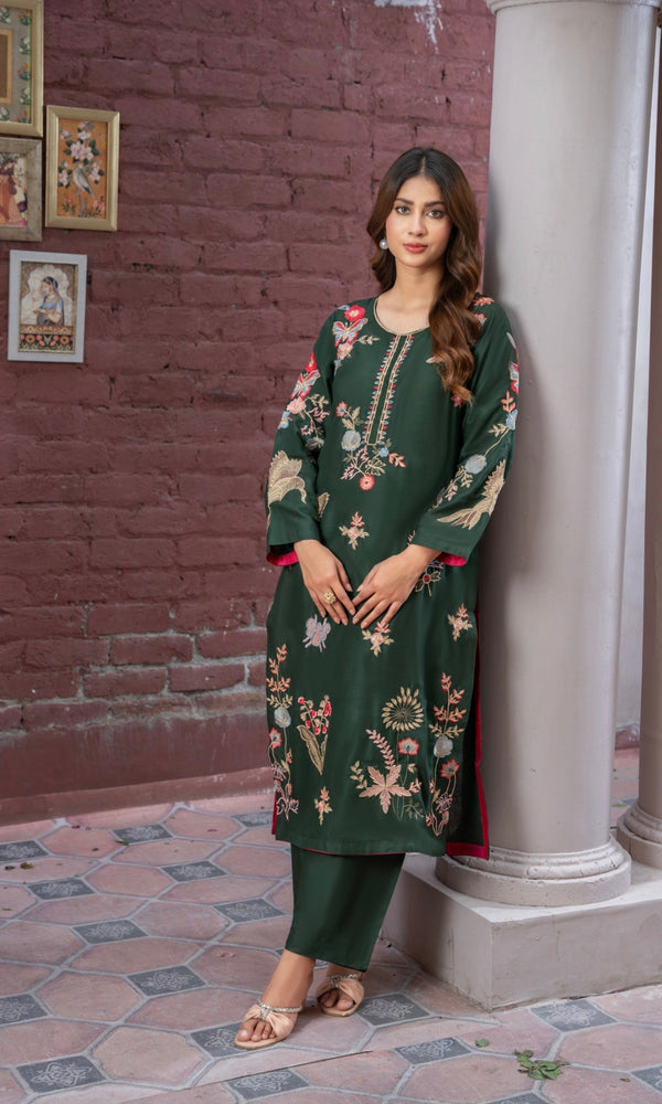 Vintage Green Embroidered 2-Piece | Eid Collection